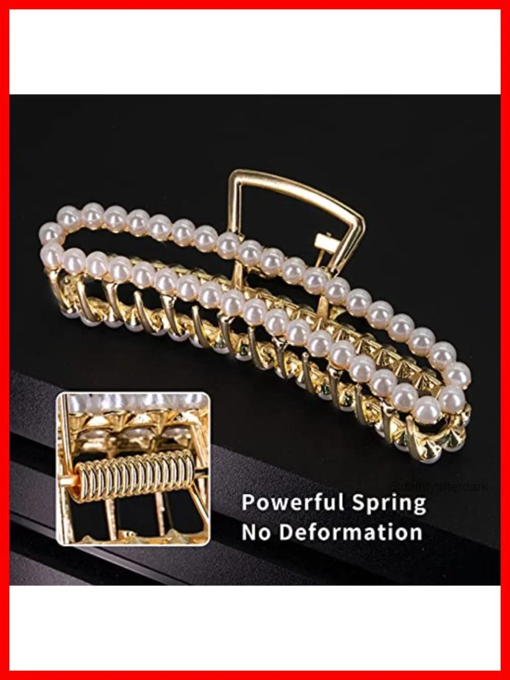 Large Pearl Hair Clips - 4.5 inch Zinc Alloy Banana Claw Clips for Thick Hair